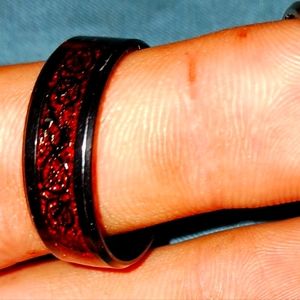 Size 13 Black/red vikings ring